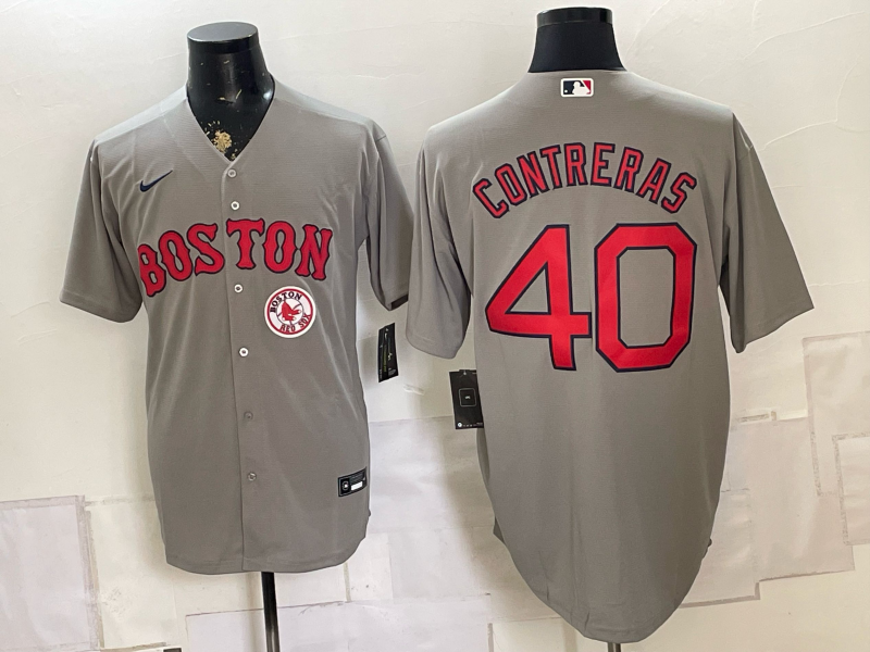 2026 Men Boston Red Sox #40 Contreras grey Nike MLB Jersey 0826004